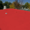 "terraza impermeabilizada con membrana liquida poliuretanica plus color rojo"