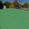 "terraza impermeabilizada con membrana liquida poliuretanica plus color verde"